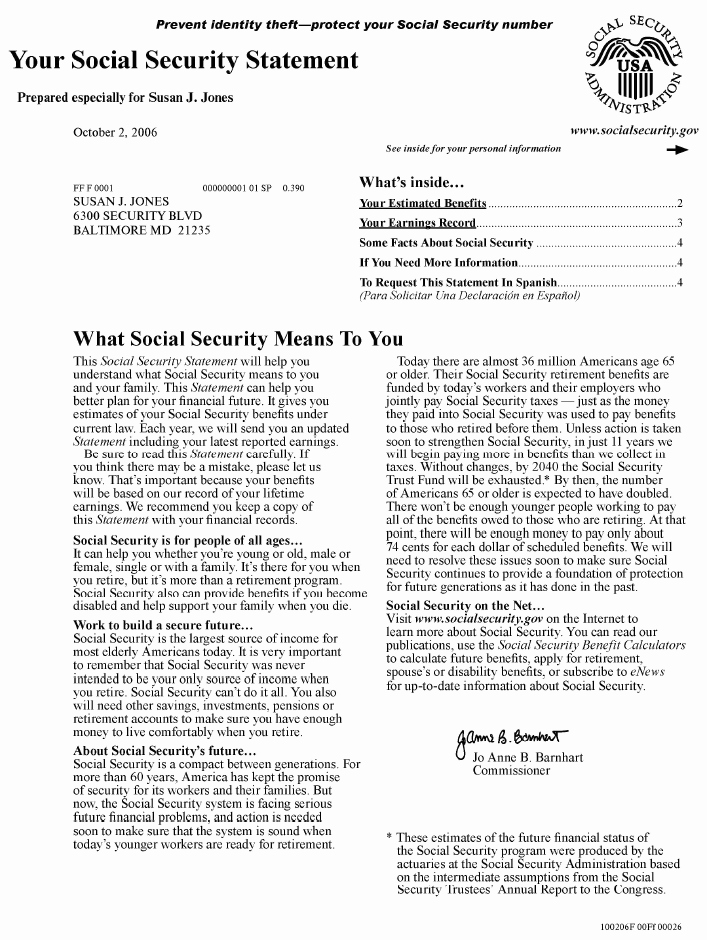 Social Security Award Letter Example Awesome Those Annual social Security Statements Still aren T
