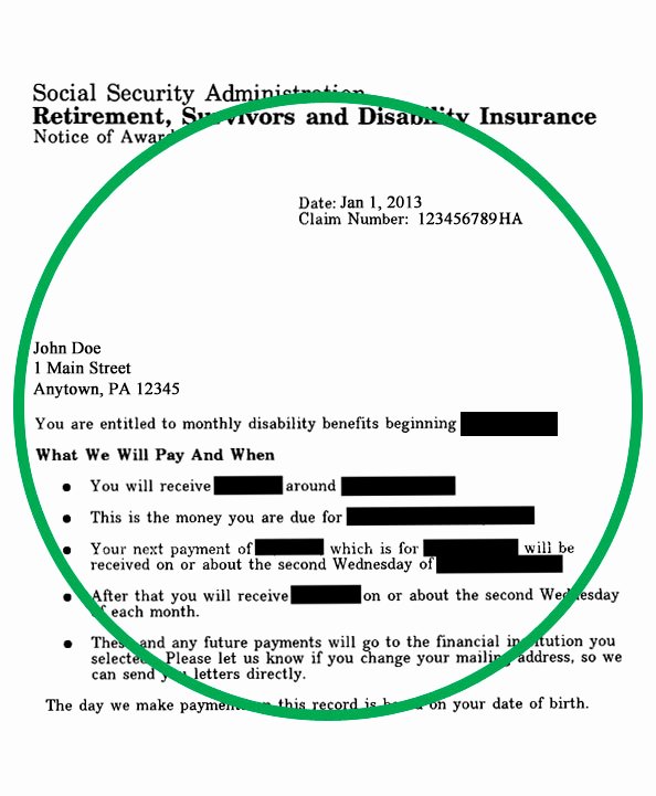 Social Security Award Letter Example New Usgs Store