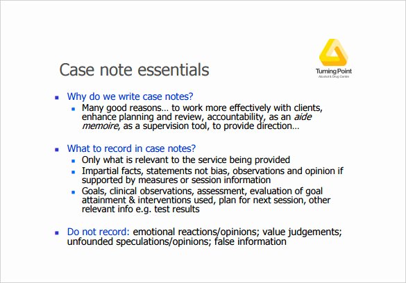 Social Work Case Notes Template New Case Notes Template – 7 Free Word Pdf Documents Download