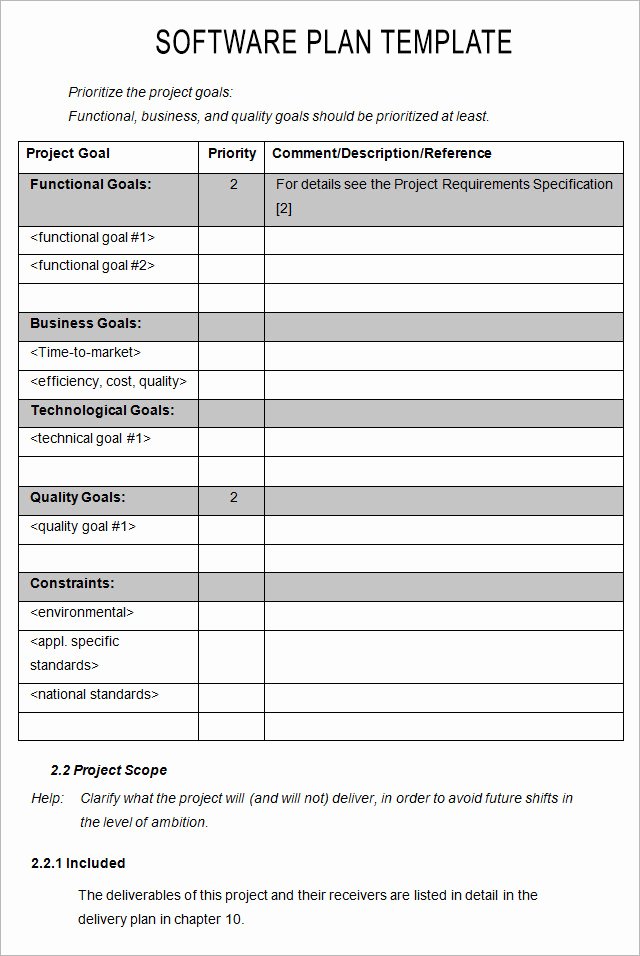 Software Deployment Plan Template Fresh software Plan Template 8 Free Word Pdf Excel