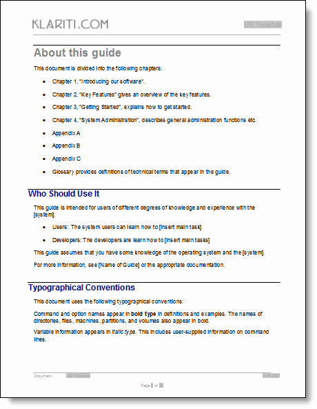 Software Documentation Sample Best Of User Guide Template – Download Ms Word Templates and Free
