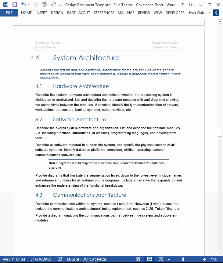 Software Documentation Sample Fresh Design Document – Download Ms Word Template