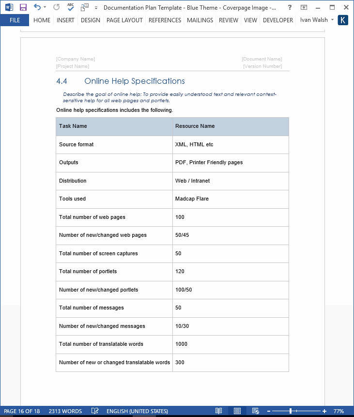 Software Documentation Sample Lovely Documentation Plan Template Ms Word