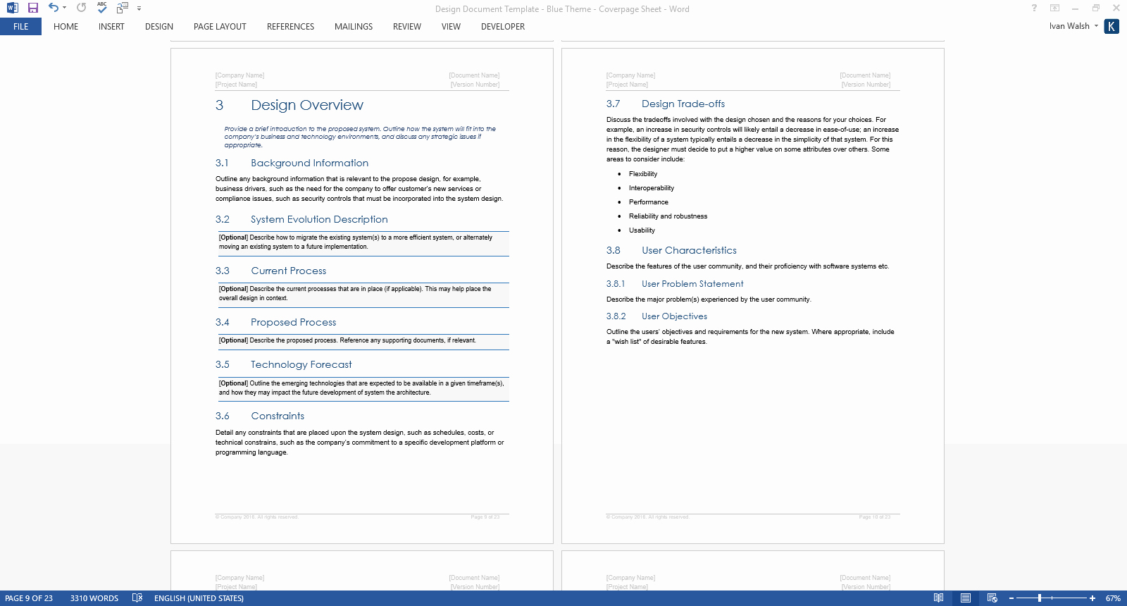 Software Documentation Sample New Design Document – Download Ms Word Template