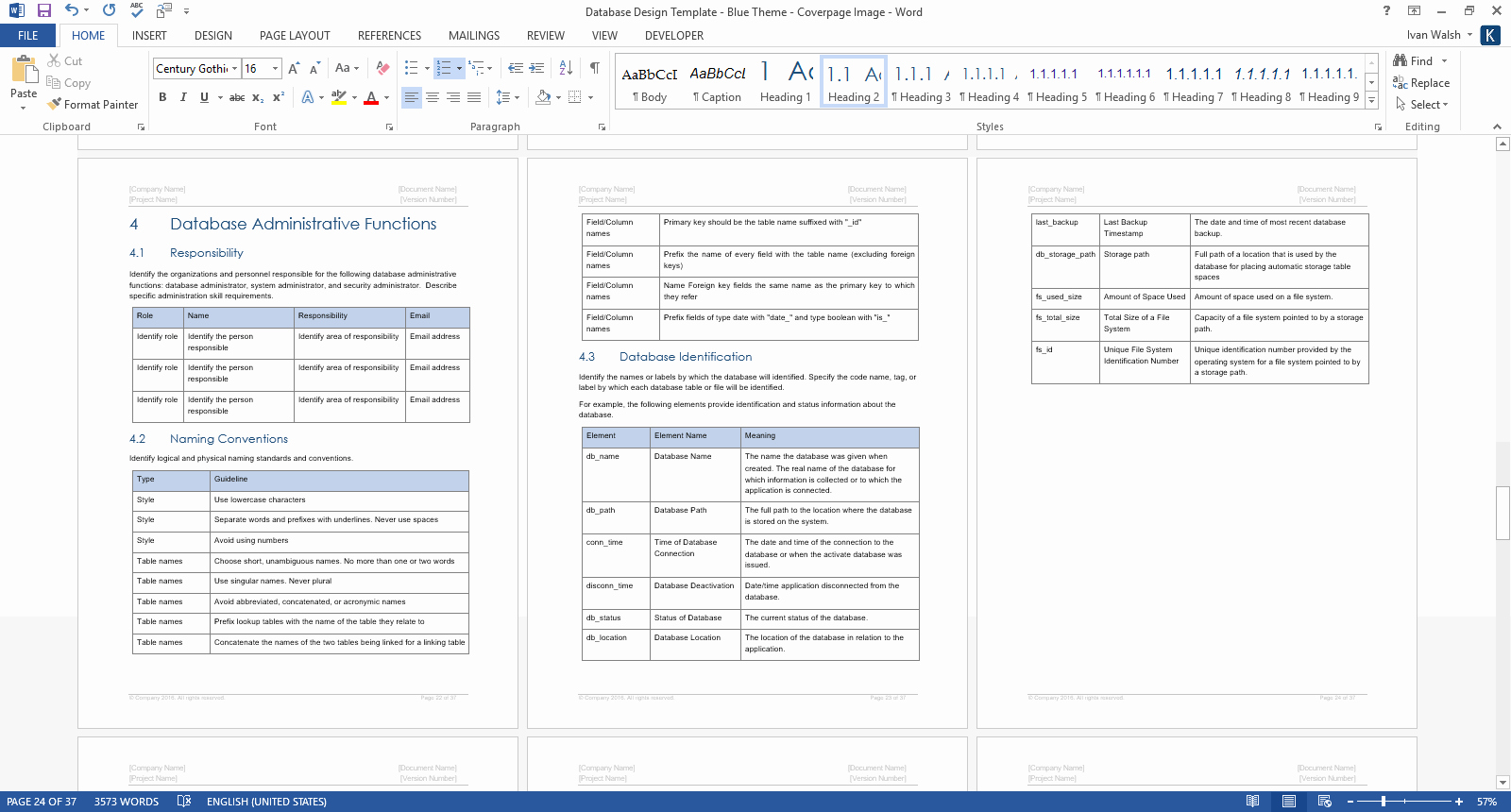 Software Documentation Sample Unique Database Design Document Template