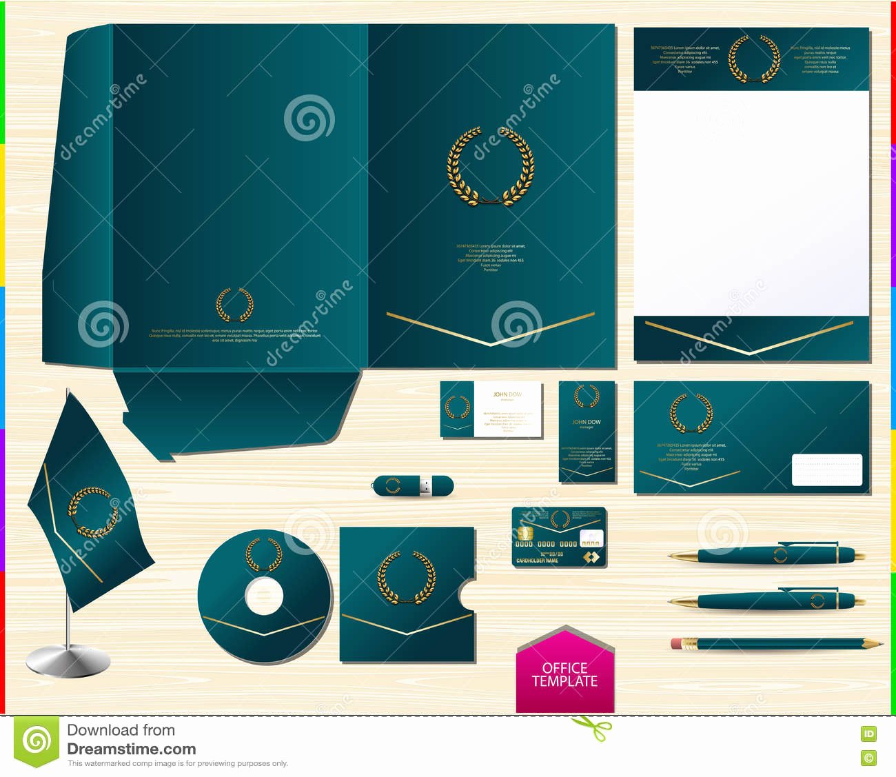 Souvenir Booklet Template Microsoft Word Unique Vector Royal Turquoise Corporate Id Brand Book Template