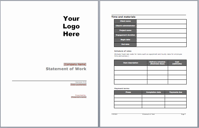 Sow Template Doc Awesome Statement Of Work Template Microsoft Word Templates