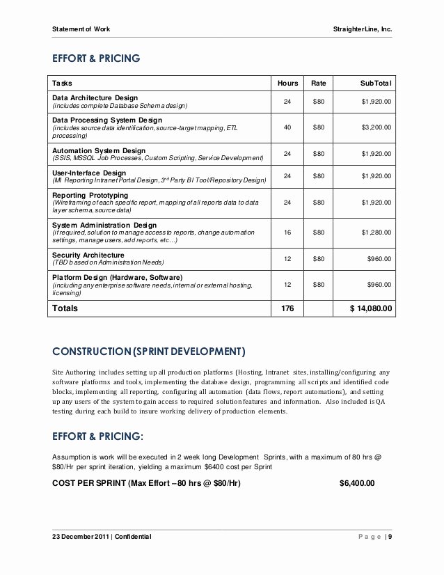 Sow Template Doc Beautiful software Project Statement Of Work Document Sample