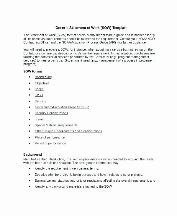 Sow Template Doc Inspirational How to Create A Statement Work