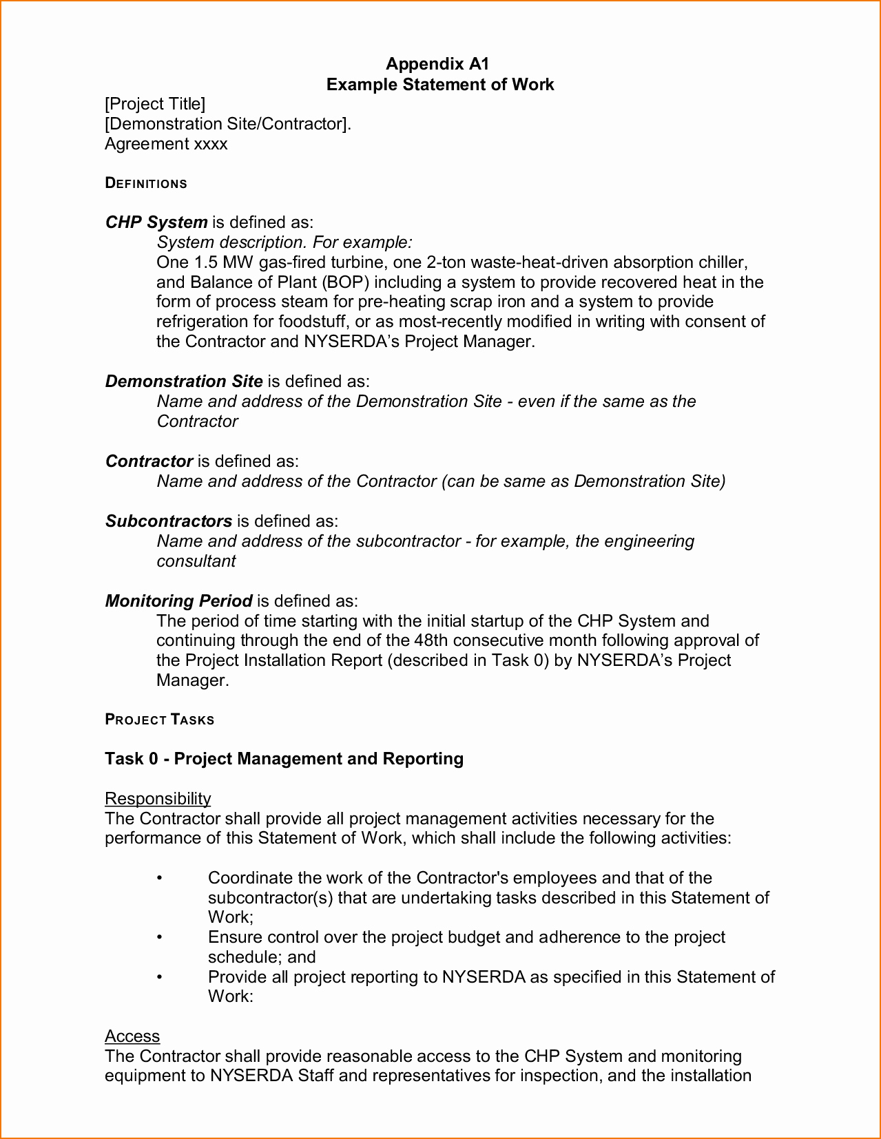 Sow Template Doc Luxury 5 Statement Of Work format