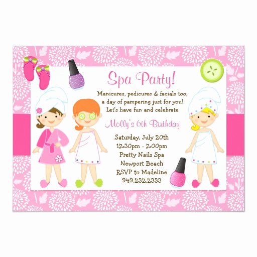 Spa Day Invitation Beautiful Kids Spa Birthday Party Invitation