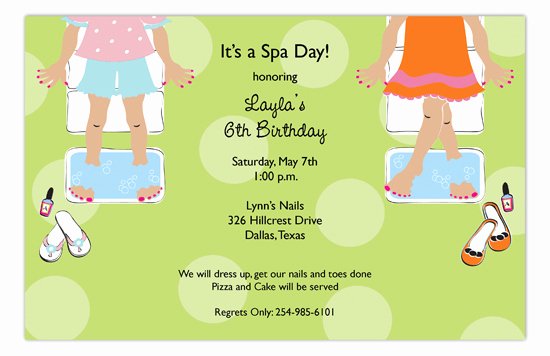 Spa Day Invitation Best Of Sweet Spa Day Invitation