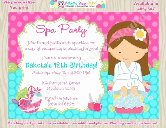 Spa Day Invitation Elegant Spa Party Invitation Spa Birthday Invitation Invite Spa Day