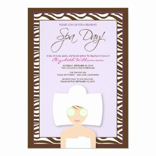 Spa Day Invitation Inspirational Spa Day Bridal Shower Invitation Lavender