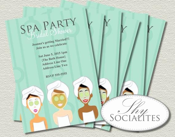 Spa Day Invitation Lovely Spa Party Invitation Pedicure Pamper Manicure Spa Day