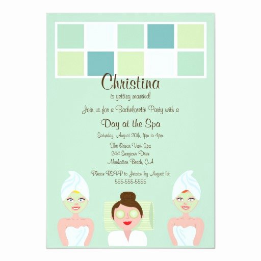 Spa Day Invitation Luxury Spa Day Bachelorette Party Invitation