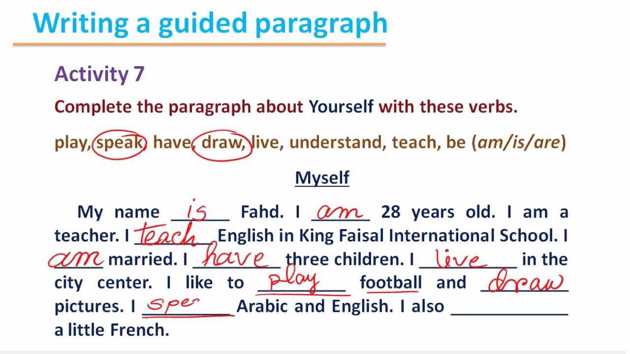 Spanish Essay About Yourself New Writing 112 B1 U2 Introducing Yourself 4