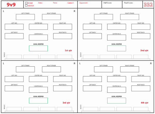 Special Teams Depth Chart Template Beautiful soccer formations and Systems as Lineup Sheet Templates