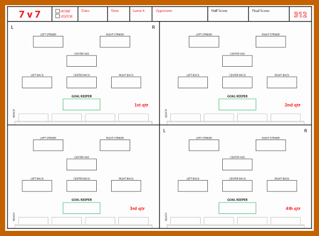 Special Teams Depth Chart Template Inspirational 7 8 soccer Roster Template