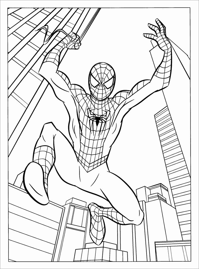 Spiderman Web Template Unique 30 Spiderman Colouring Pages Printable Colouring Pages