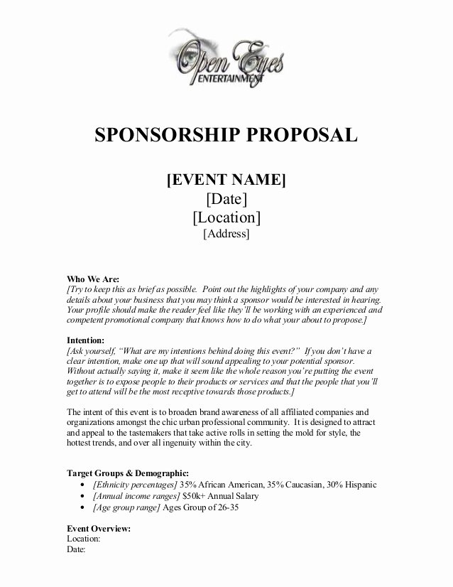 Sponsorship Package Template Free Elegant Sponsorship Proposal