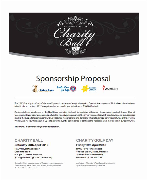 Sponsorship Package Template Free Unique 13 event Sponsorship Proposal Templates Free Sample