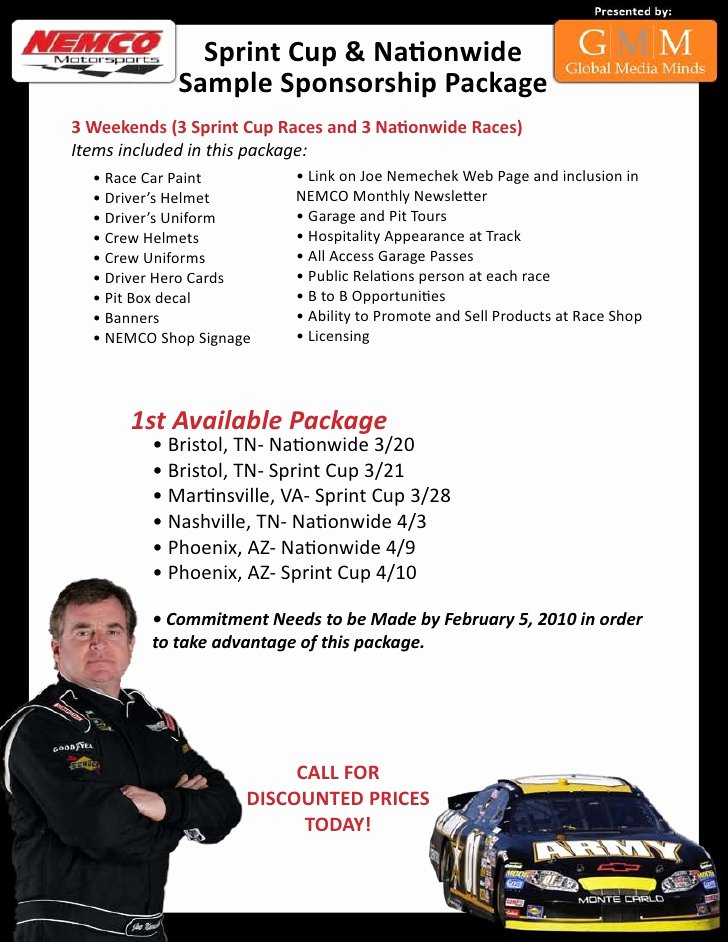 Sponsorship Packet Template Elegant Nascar Sponsorship Package