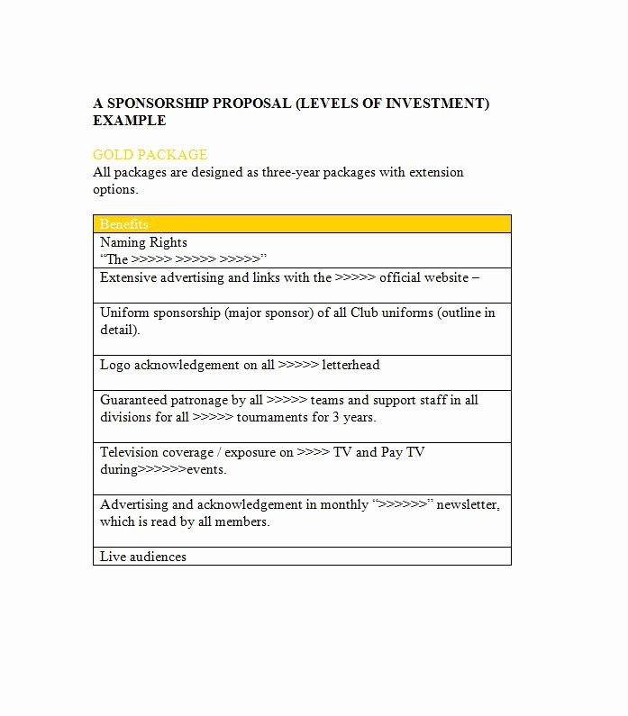 Sponsorship Packet Template Inspirational 40 Sponsorship Letter &amp; Sponsorship Proposal Templates