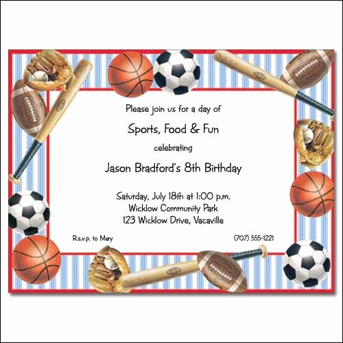 Sports Invitation Template Awesome Cool Sports Birthday Invitations Ideas