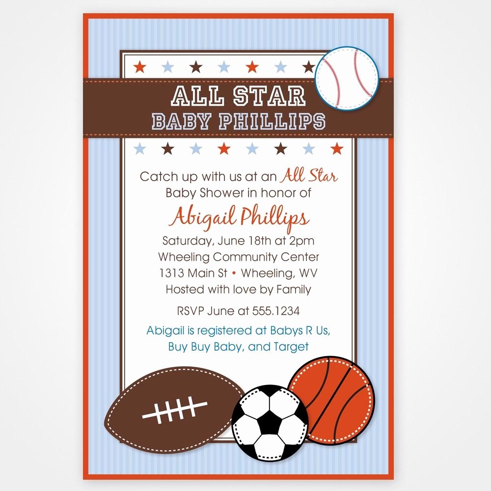 Sports Invitation Template Awesome Download Free Baby Shower Invitations Templates for Word