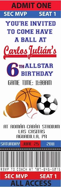 Sports Invitation Template Elegant Printable Basketball Ticket Birthday Invitation