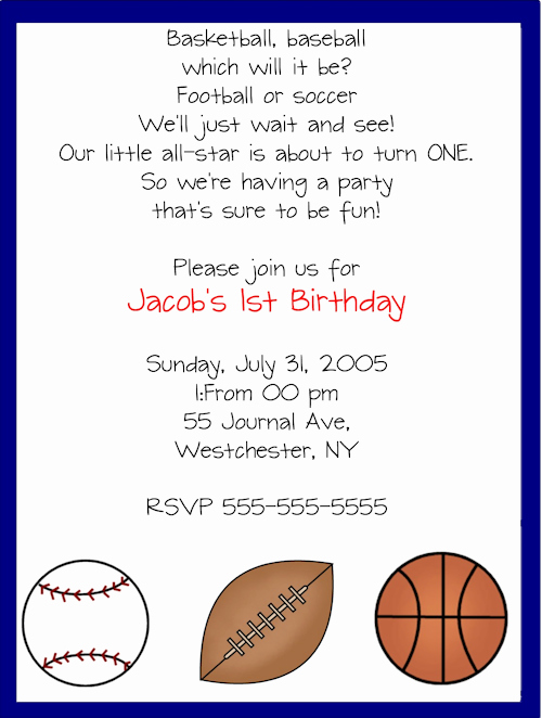 Sports Invitation Template Fresh Sports Birthday Party Invitation Templates