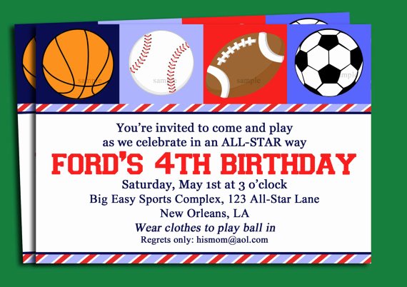 Sports Invitation Template Inspirational Blank Free Printable Birthday Invitations for Boys