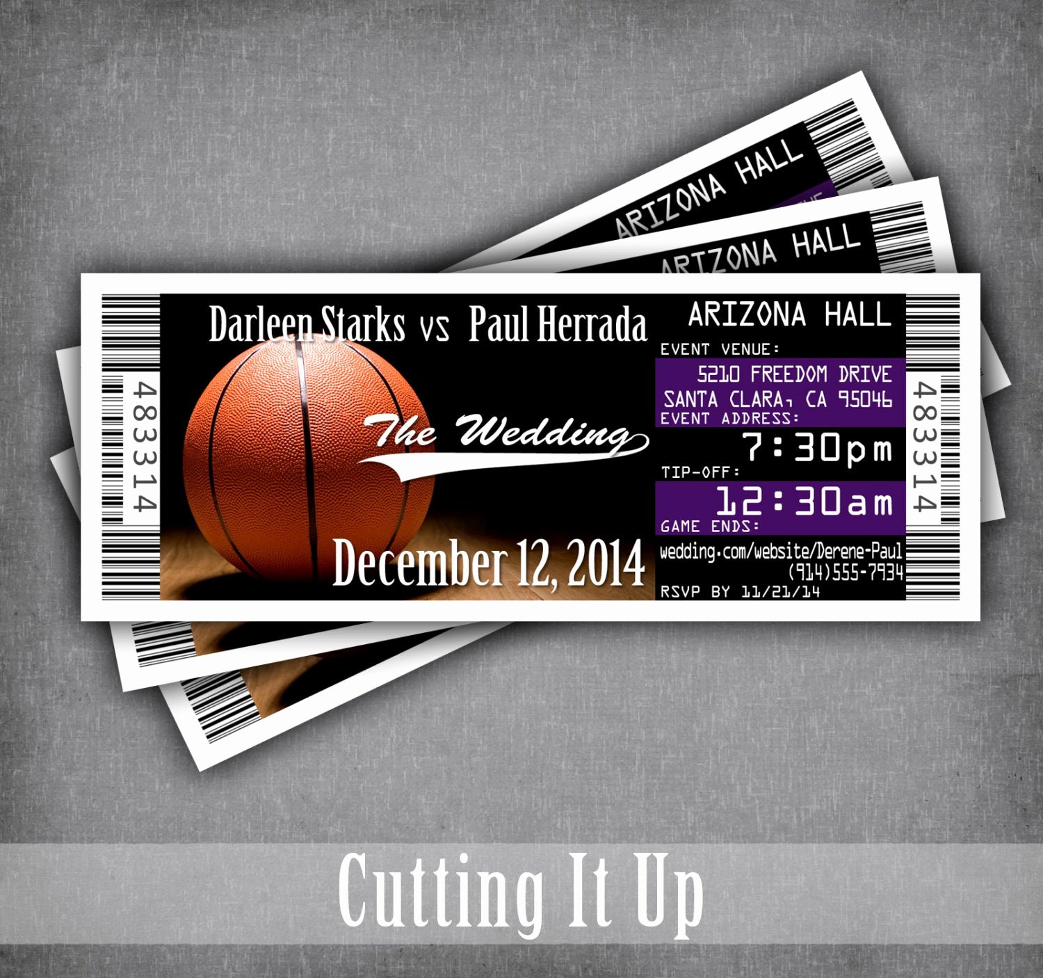 Sports Ticket Invitation Awesome Basketball Wedding Ticket Invitations Sports theme Invitation