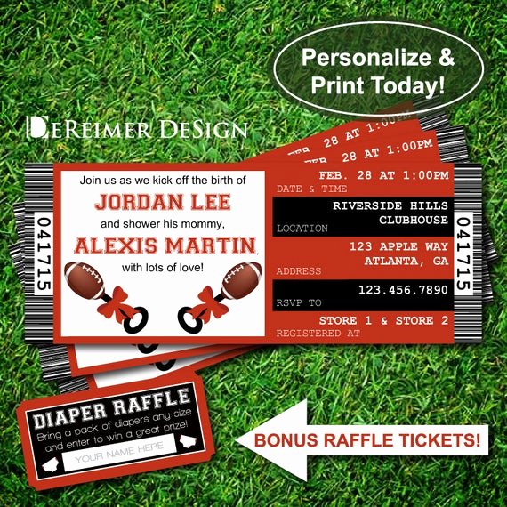 Sports Ticket Invitation Beautiful Items Similar to Sports Ticket Baby Boy Shower Invitation