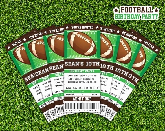 Sports Ticket Invitation Template Free New Football Ticket Invitation Printable Instant Download