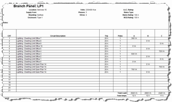 Square D Electrical Panel Schedule Template Best Of 21 Panel Schedule Template Free Download