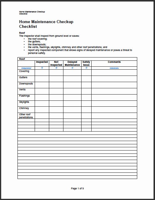 Square D Electrical Panel Schedule Template Elegant A Sample Template Checklist for Performing A Home