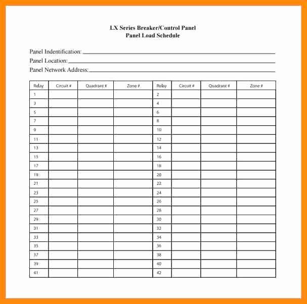 Square D Panel Schedule Elegant 23 Of Square D Qo Panel Schedule Template