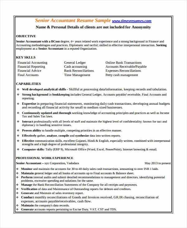 Staff Accounting Resume Samples Elegant 21 Accountant Resume Templates In Pdf