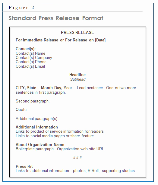 Standard Media Release form Template Elegant Chapter 6 – the Press Release Matthews On Marketing