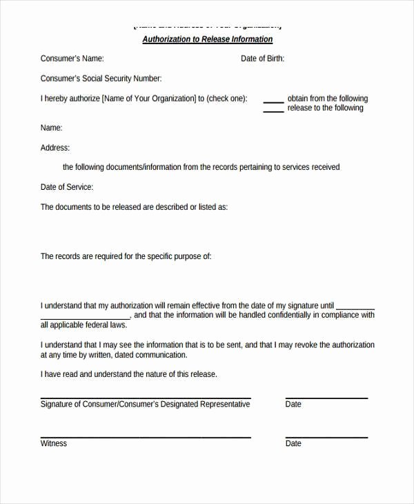 Standard Media Release form Template Luxury Release form Templates