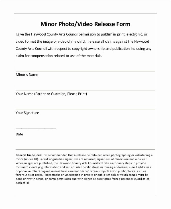 Standard Media Release form Template Unique Release form Template 9 Free Pdf Documents