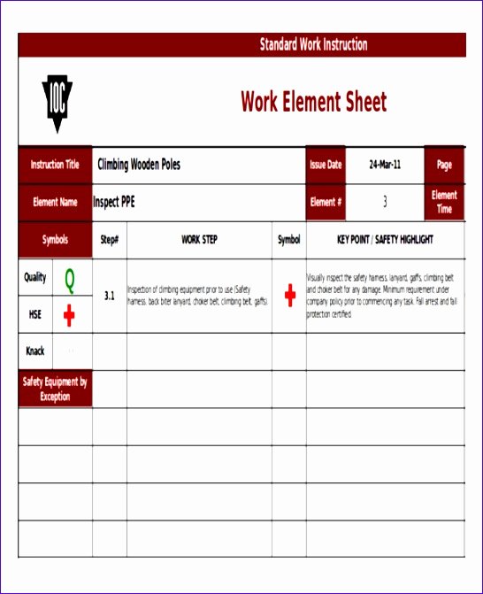 Standard Work Templates Excel Awesome 10 Standard Work Instructions Excel Template