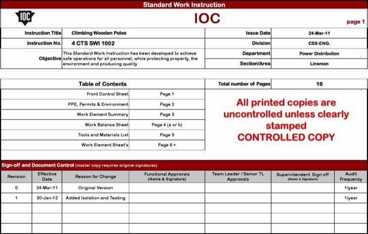 Standard Work Templates Excel Beautiful Standard Work Template Beepmunk