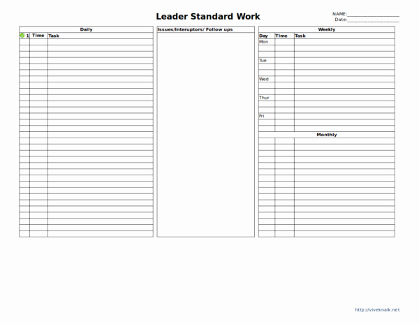 Standard Work Templates Excel Fresh 10 Standard Worksheet Template – Pdf Word Excel