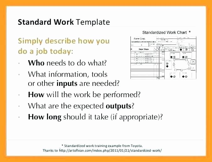 Standard Work Templates Excel Inspirational Standard Work Template – Thomashobbs