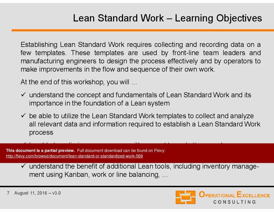 Standard Work Templates Excel New Standard Work Template Time and Motion Study Template