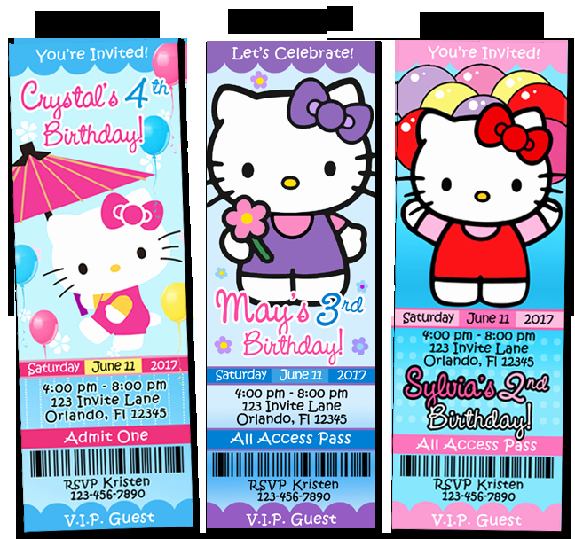Staples Ticket Template Best Of Hello Kitty Birthday Party Invitations Ticket Charmmy