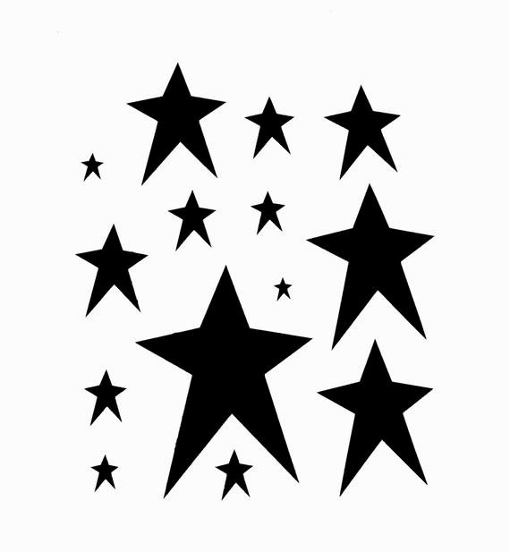 Star Stencil Printable Beautiful Primitive Stars Stencil assorted Stars Celestial by